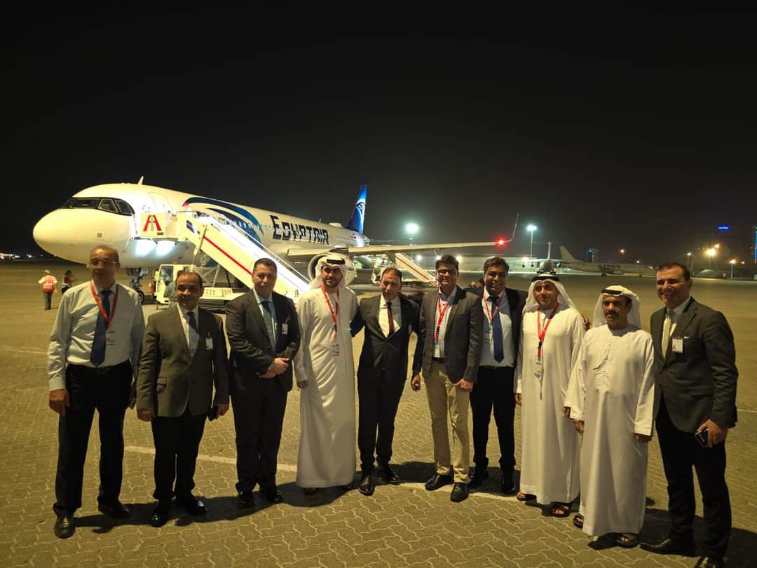استقبال حافل لأول رحلة لمصر للطيران إلى مطار الفجيرة برش المياه